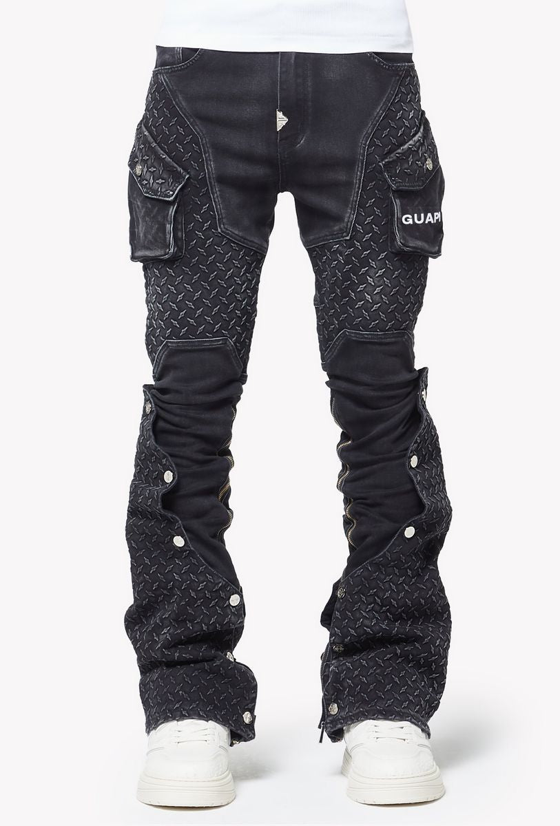 【GUAPI】Vintage Black Steel Plate Denim