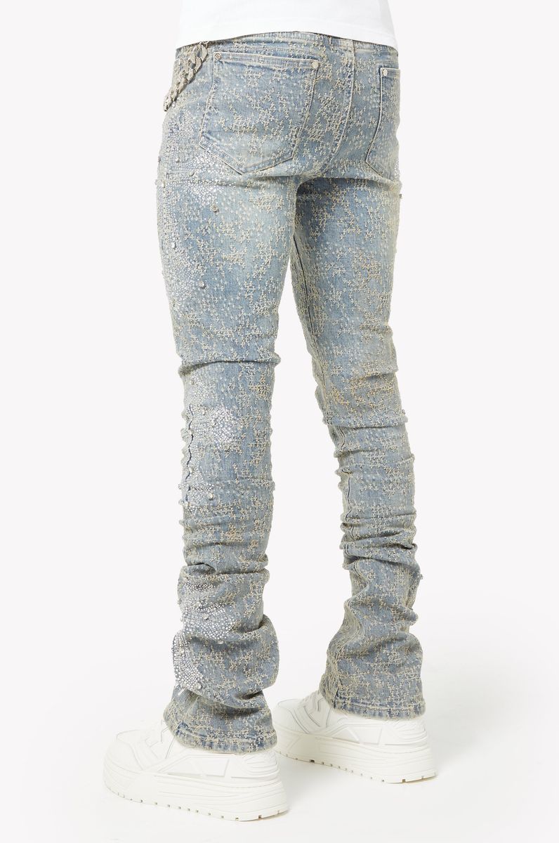 GUAPI / Vintage-Blue-Distresse-Cross-Denim