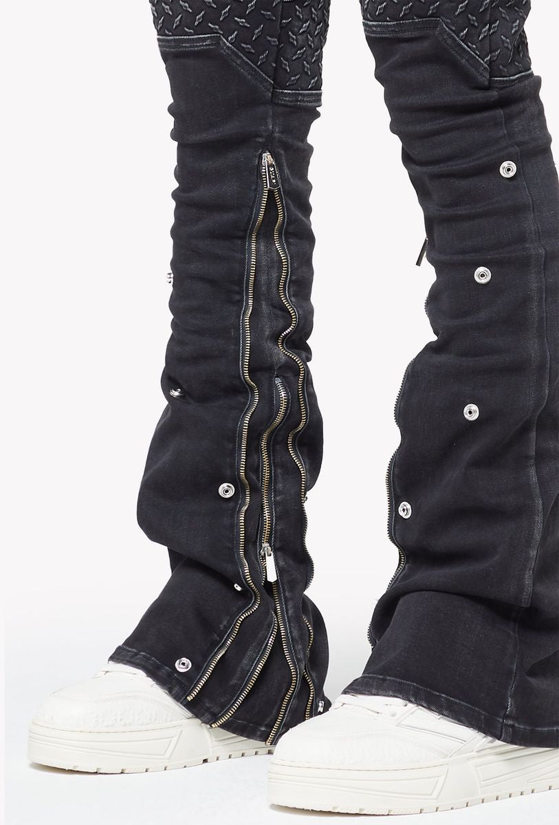 【GUAPI】Vintage Black Steel Plate Denim