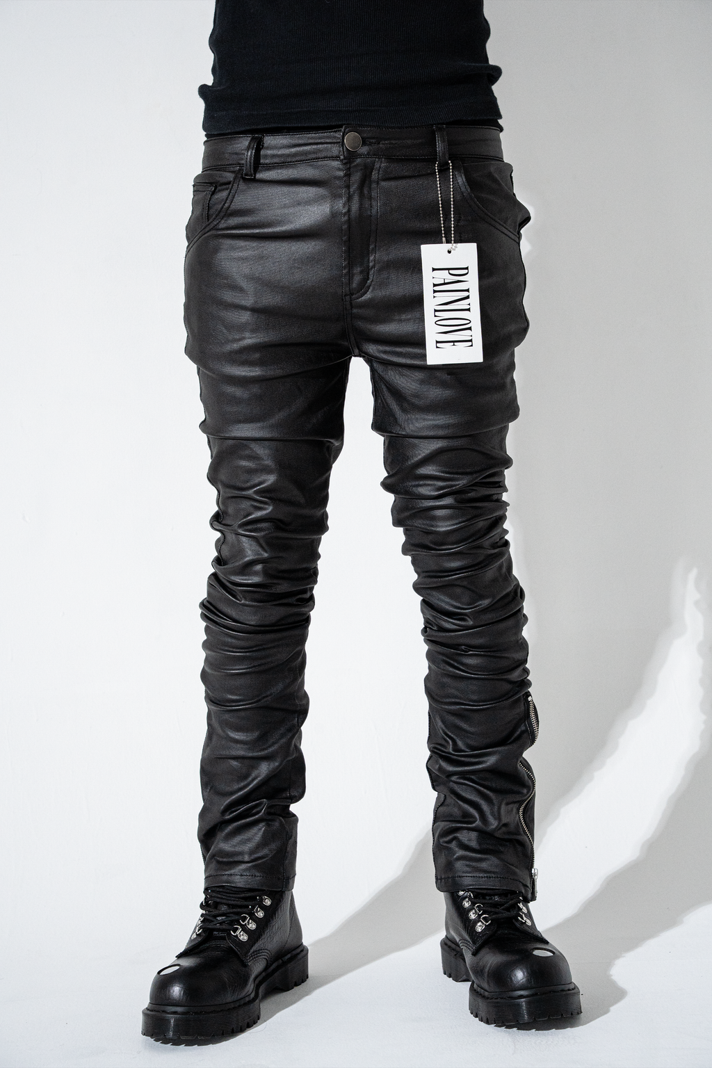 【PAINLOVE】WAXED COATED FLARE SKINNY JEANS
