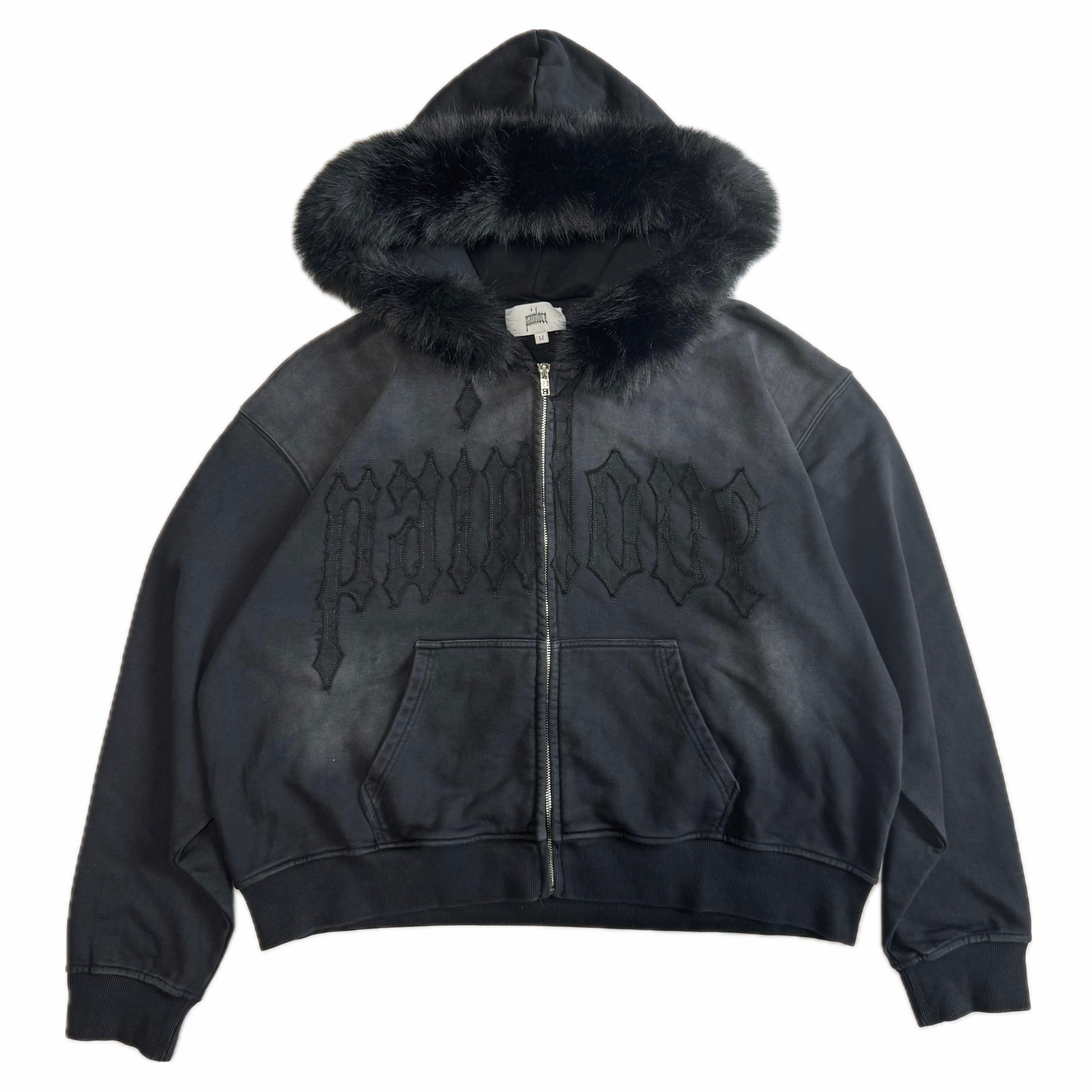 Vintage Black Fur Hoodie