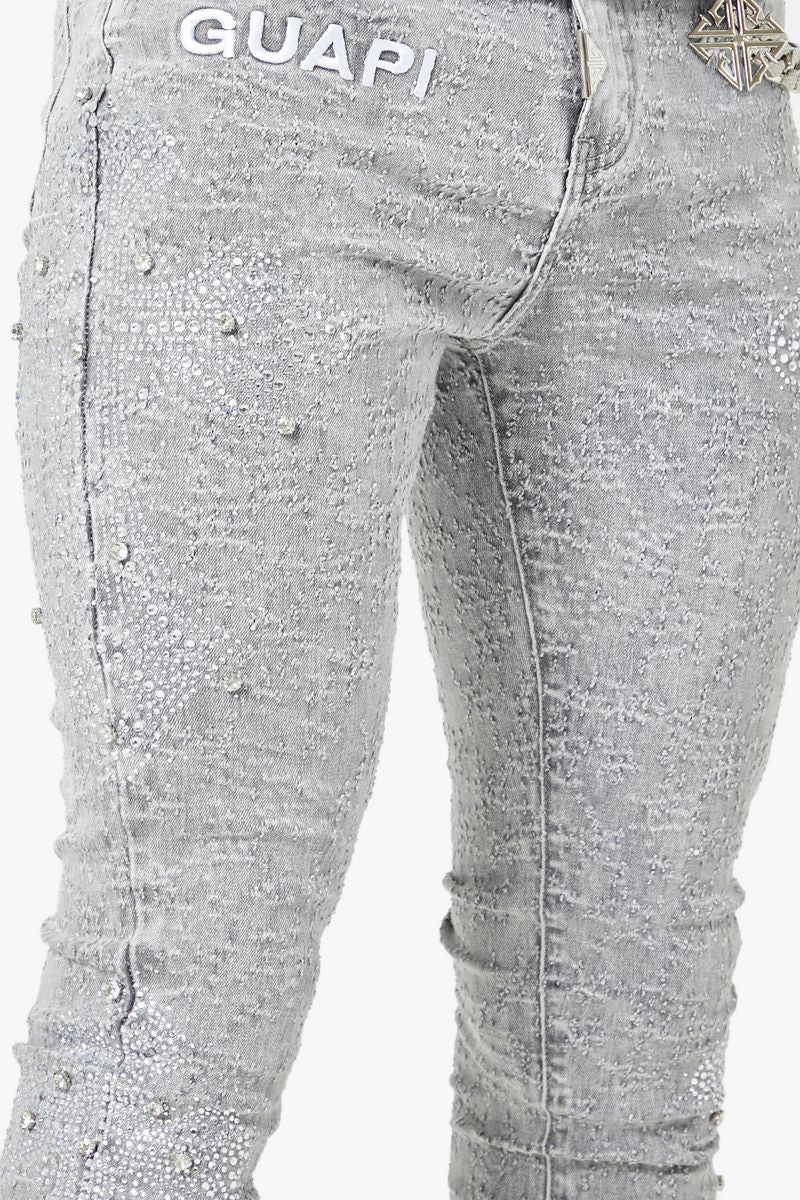 GUAPI / Smoke-Grey-Distresse
d-Cross-Denim