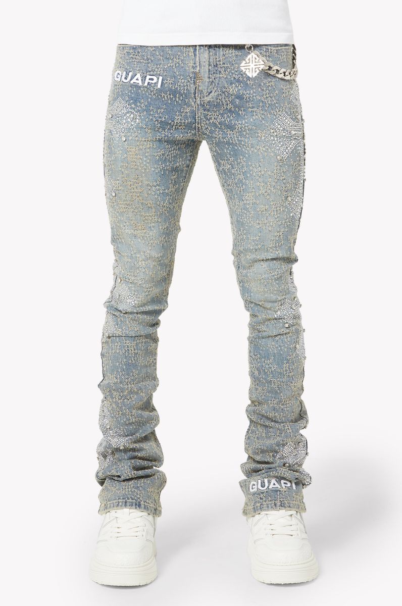GUAPI / Vintage-Blue-Distresse-Cross-Denim