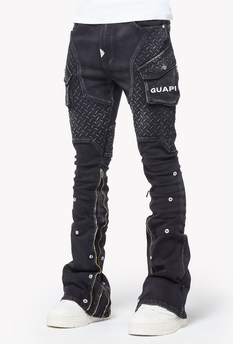 【GUAPI】Vintage Black Steel Plate Denim