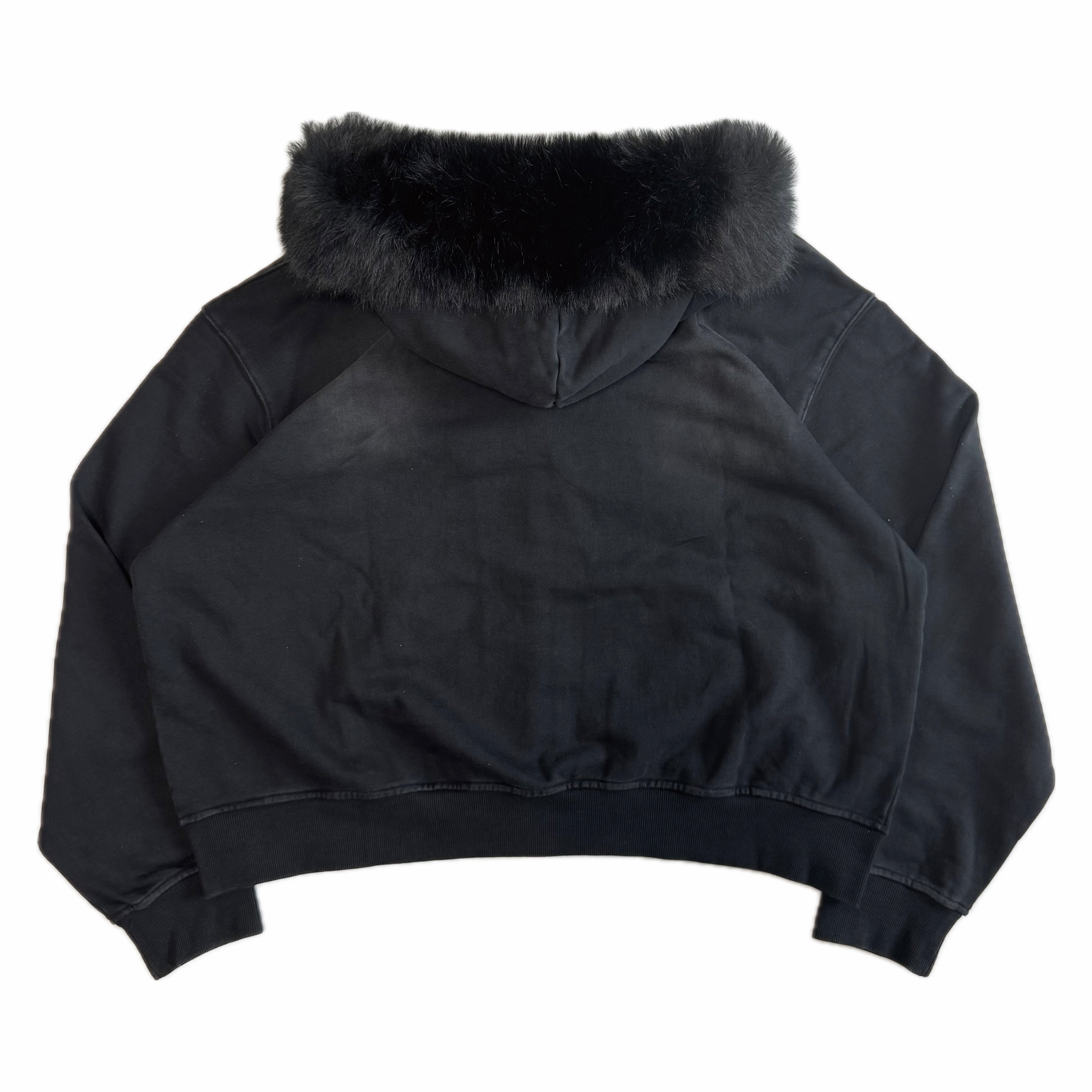 Vintage Black Fur Hoodie