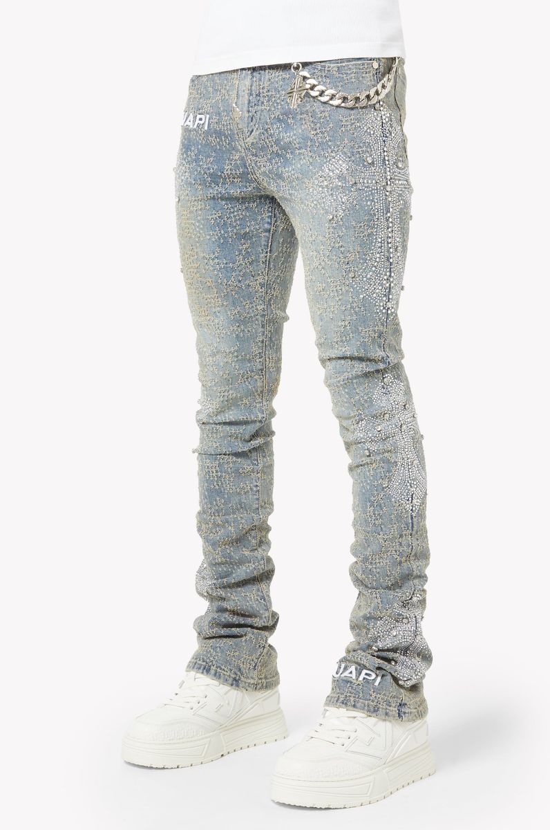 GUAPI / Vintage-Blue-Distresse-Cross-Denim