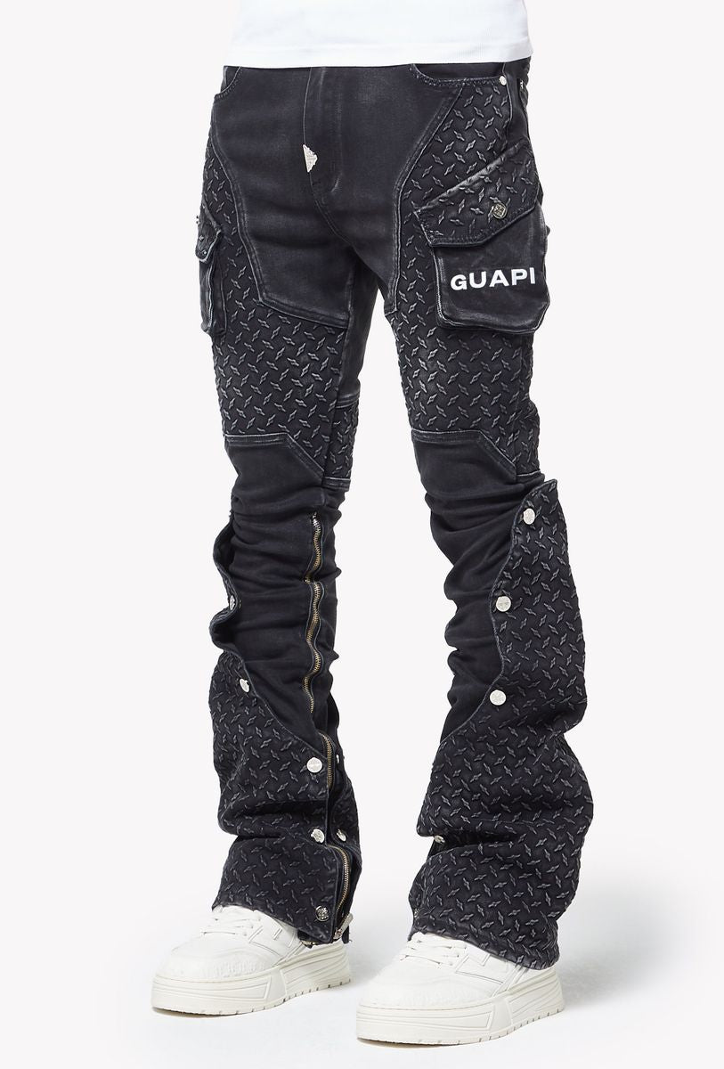 【GUAPI】Vintage Black Steel Plate Denim