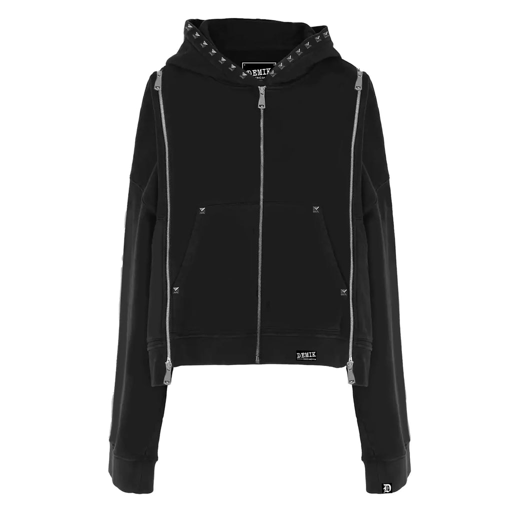 【DEMIK】STUDDED 3X ZIP UP HOODIE