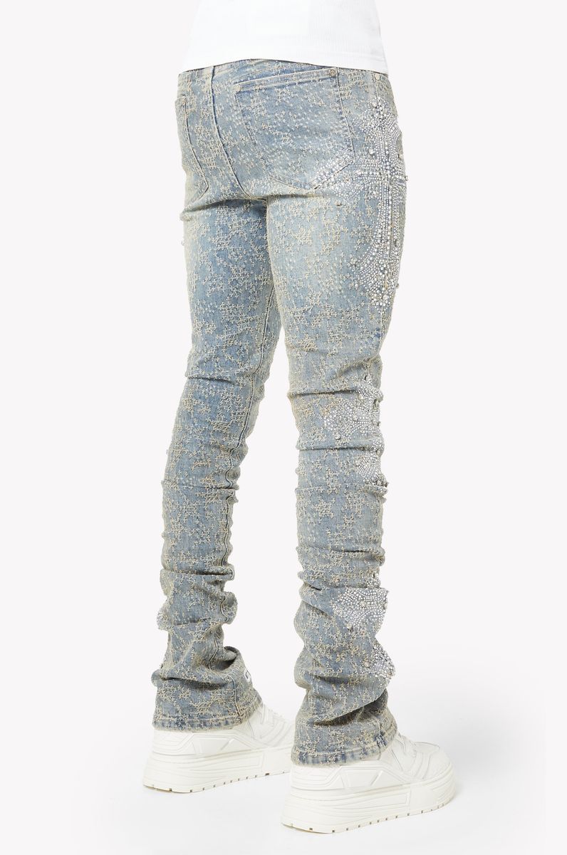 GUAPI / Vintage-Blue-Distresse-Cross-Denim