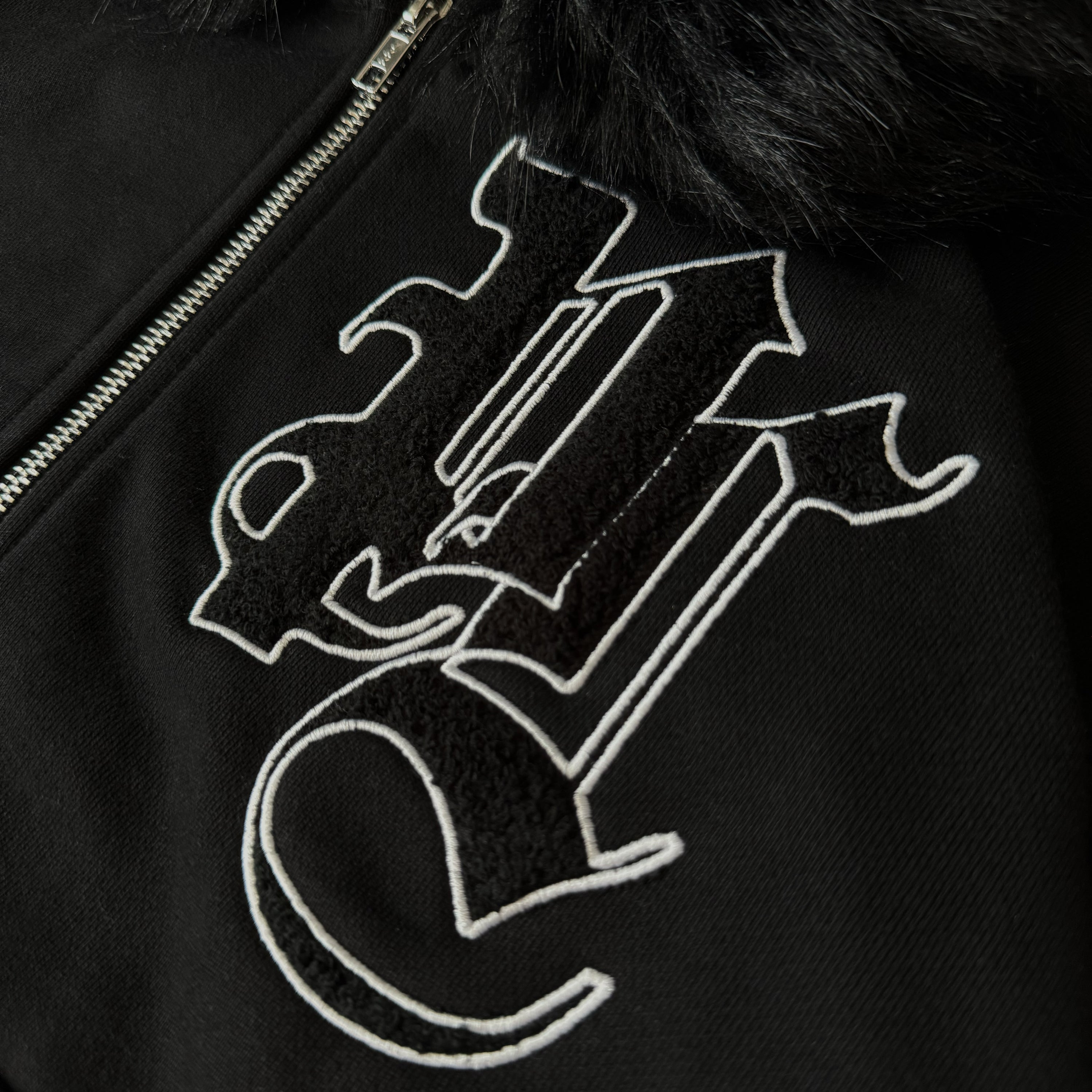 Fur Double Zip Hoodie