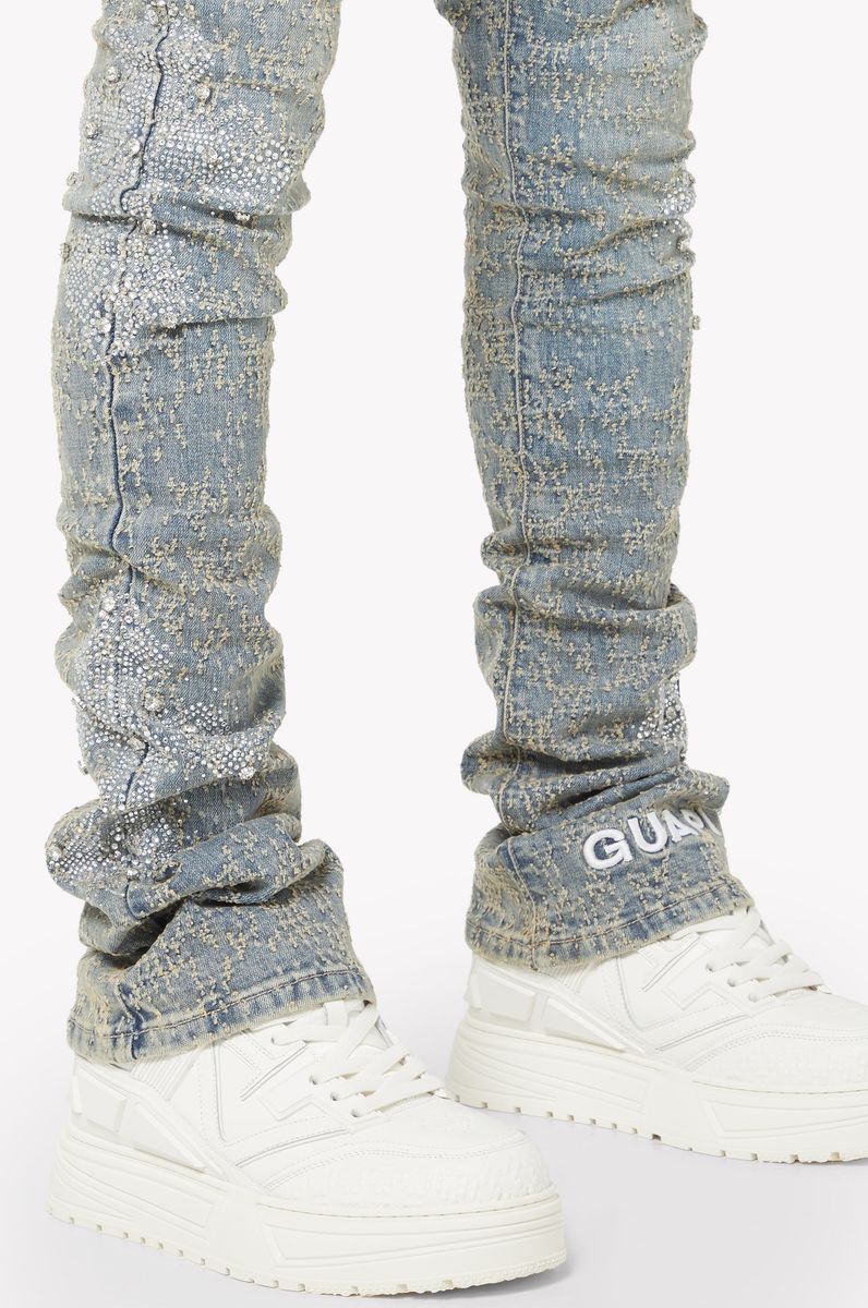 GUAPI / Vintage-Blue-Distresse-Cross-Denim