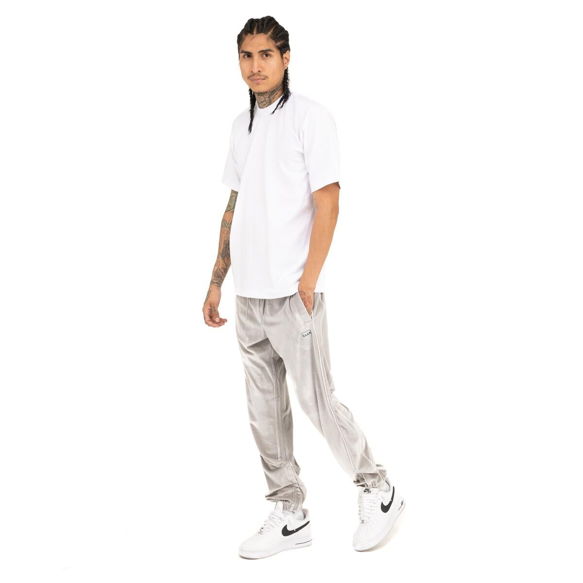 【PROCLUB】 VELOUR TRACK PANTS （SILVER）